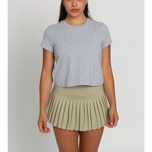 NWT gold hinge Heather grey Cropped classic short sleeved T-Shirt size L